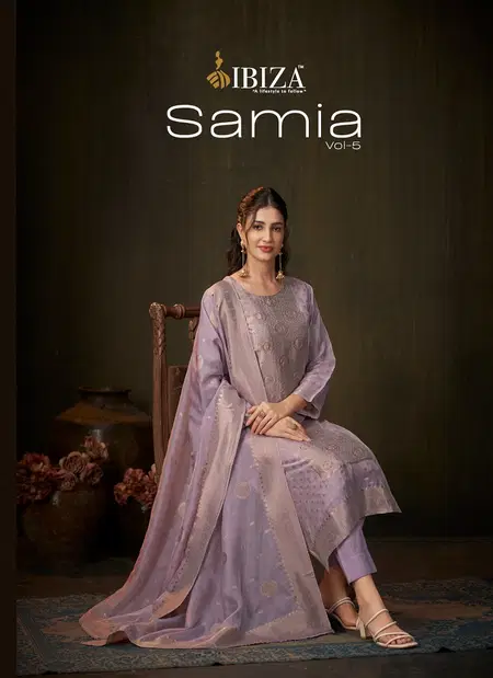 Samia Vol 5 By Ibiza Pure Banglory Silk Jacquard Dress Material